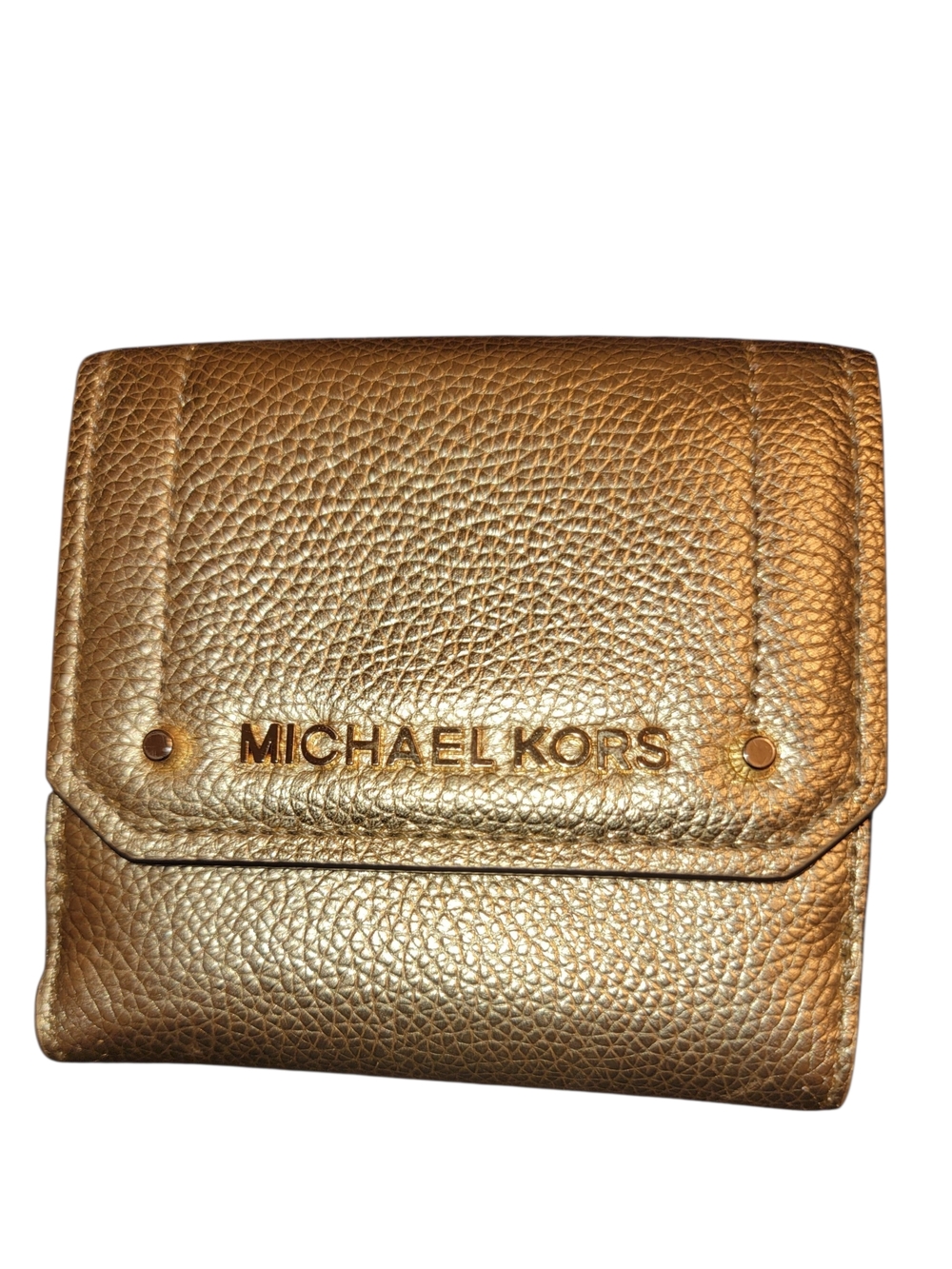 Michael Kors Metallic Gold Pebbled Leather Wallet